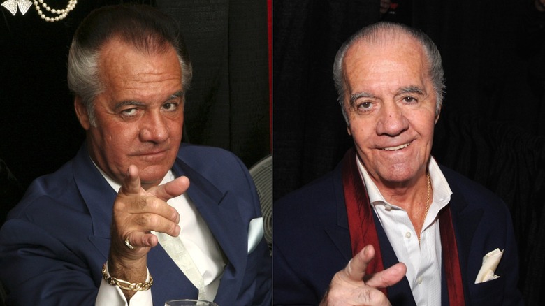 Tony Sirico acting on The Sopranos and smiling in 2018