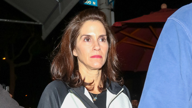 Jami Gertz in a jacket