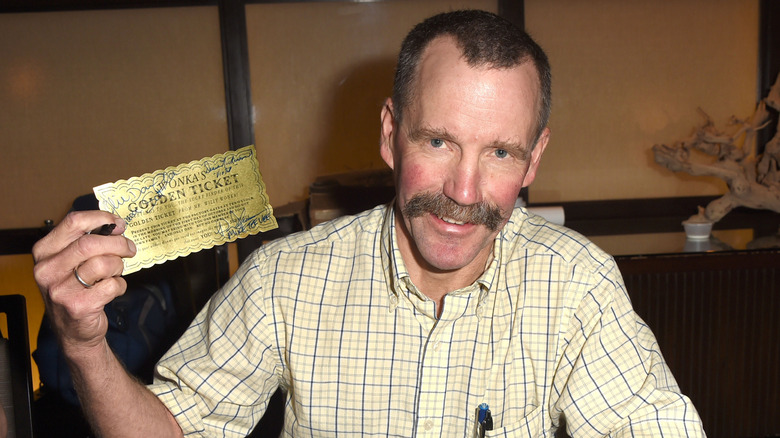 Peter Ostrum holding a Golden Ticket