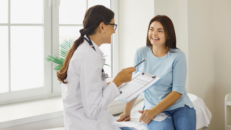 Woman at doctor