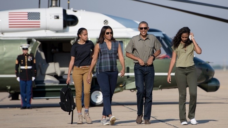 Obama family Malia, Michelle, Barack, Sasha