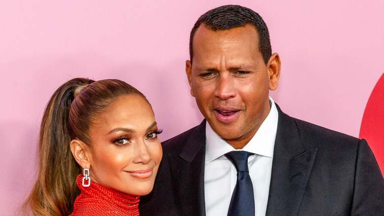 Jennifer Lopez and Alex Rodriguez on the red carpet.