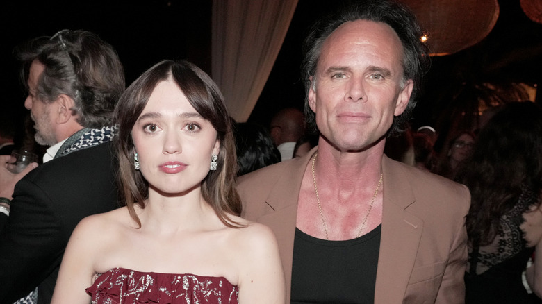 Aimee Lou Wood and Walton Goggins at The White Lotus presser