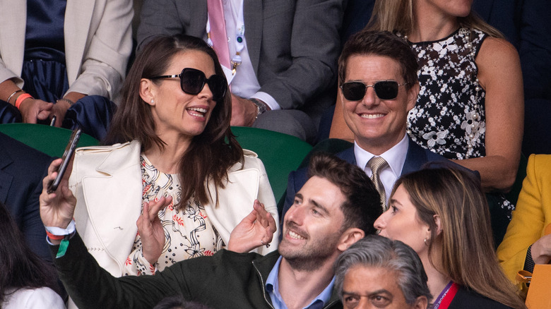 Hayley Atwell with Tom Cruise at Wimbledon