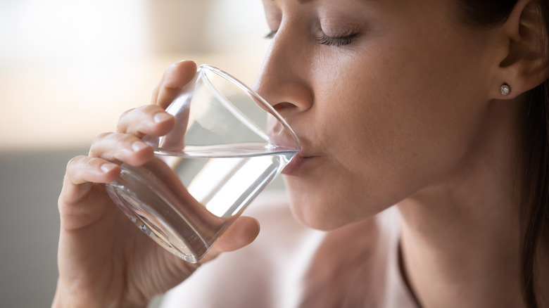 Woman drinking water