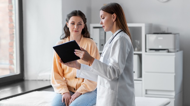 Woman at doctor's office