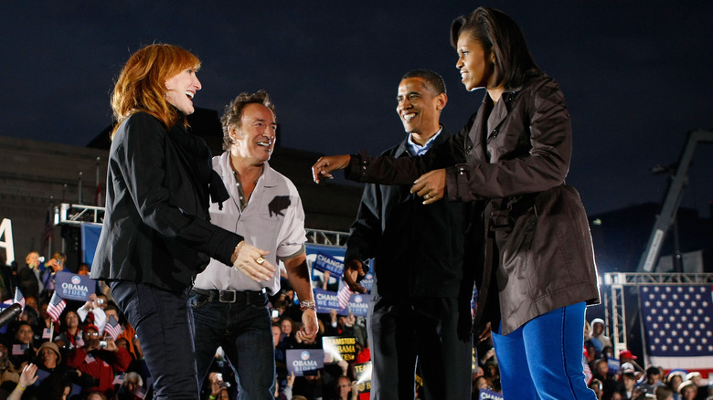 Patti and Bruce Springsteens with Barack and Michelle Obama