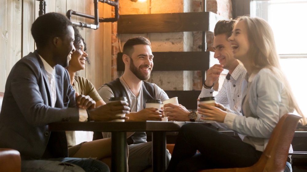 group of people drinking coffee