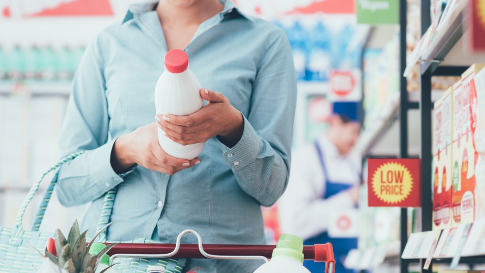 Woman holding milk