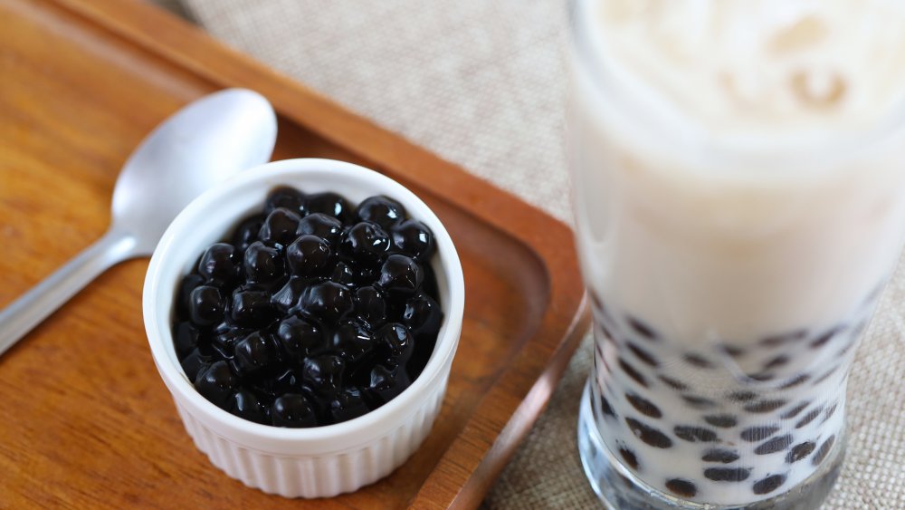 Tapioca balls in bubble tea