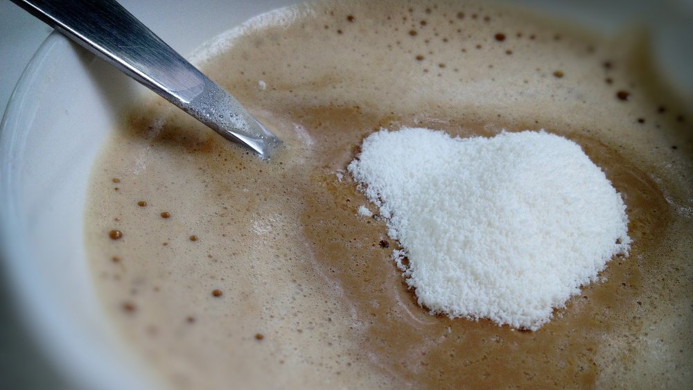 Powdered creamer in coffee