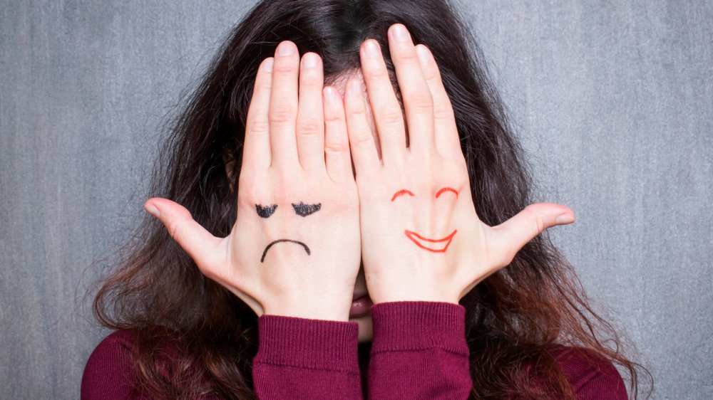 woman expressing different moods