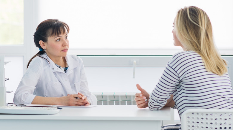 a woman at the doctor's office