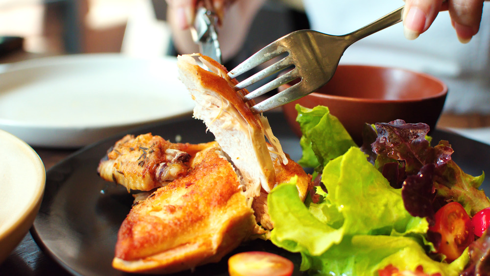 Chicken breast and salad