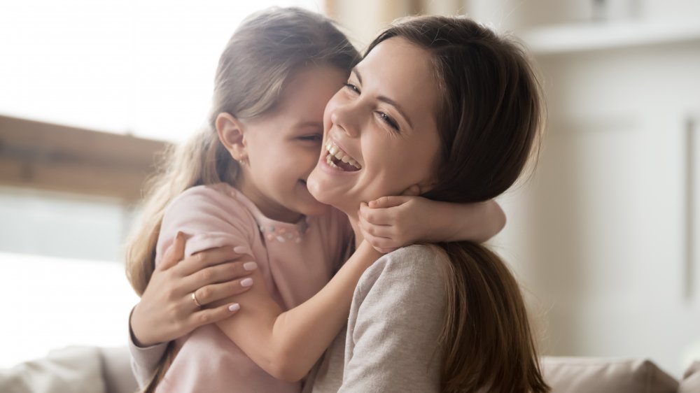 happy woman with her child