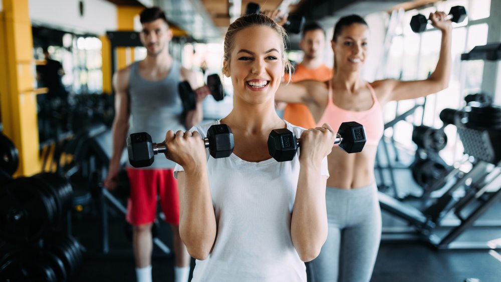 woman weight lifting