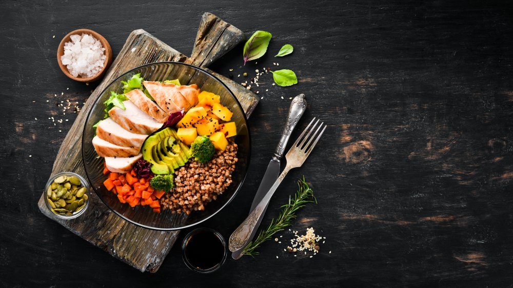 Plate of healthy foods