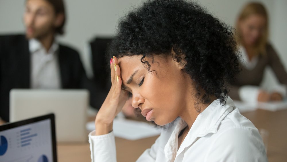 a woman having trouble focusing