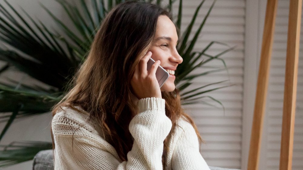 a woman talking on the phone