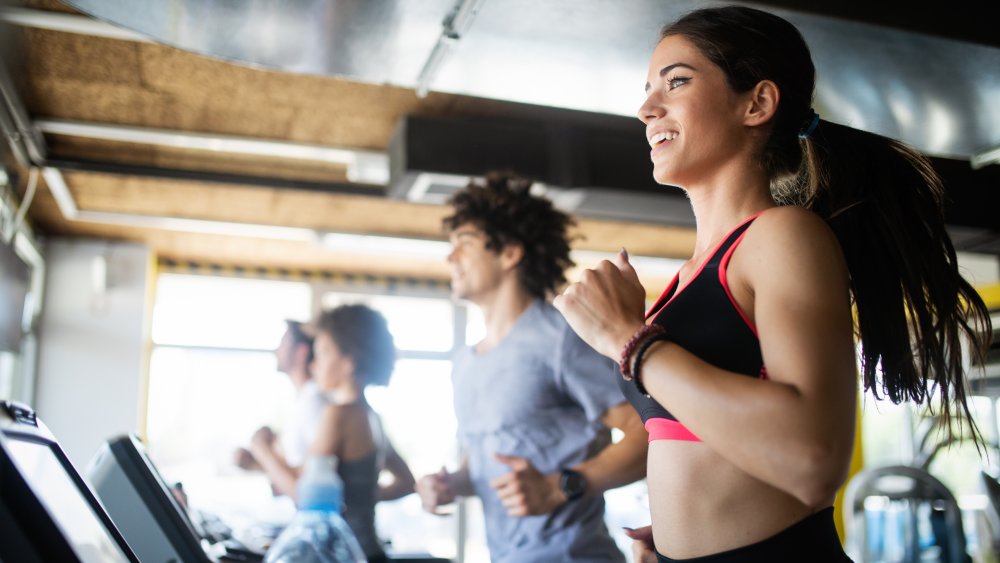 People working out in a gym