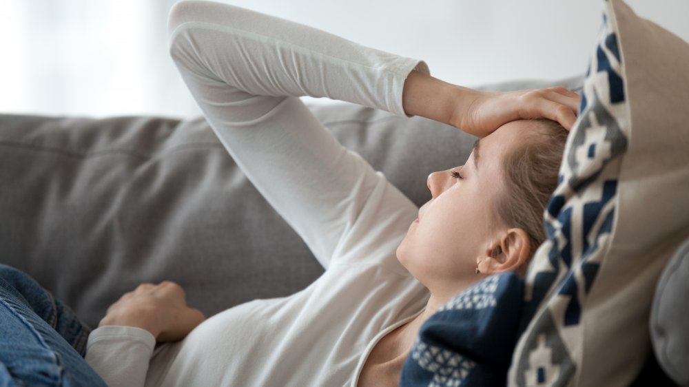 woman with headache