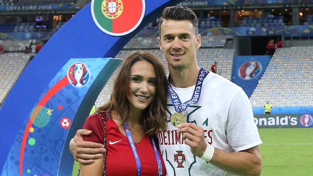 Prince Harry's alleged ex-girlfriend Cassie Sumner and Jose Fonte at a football stadium