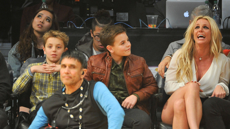 Britney Spears an watching event with her sons