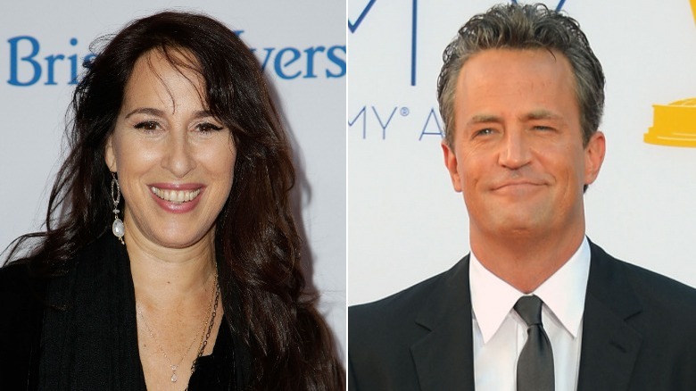 Maggie Wheeler and Matthew Perry posing on the red carpet