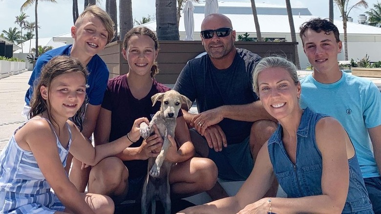 The Baeumler family pose in South Andros