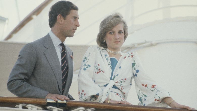 King Charles and Princess Diana on yacht