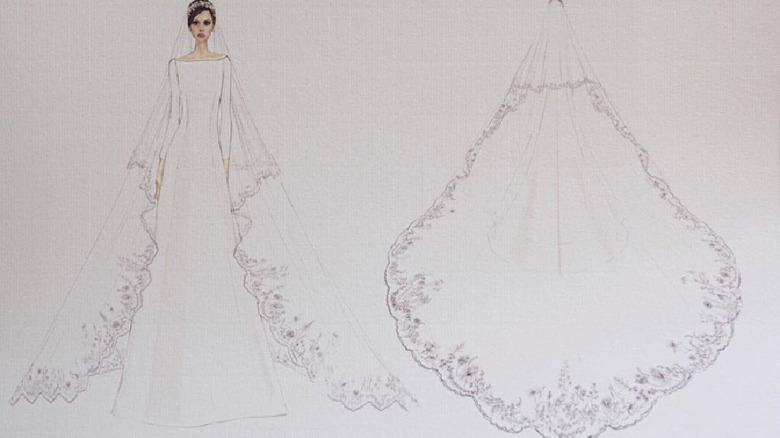 Sketch of Meghan Markle's dress