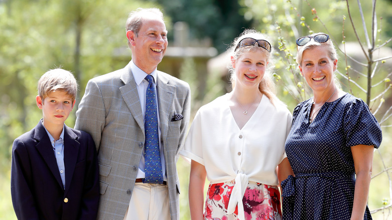 Prince Edward posing with family