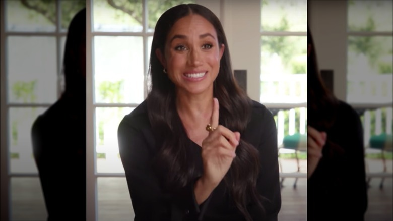 Meghan Markle explaining something in Variety interview 