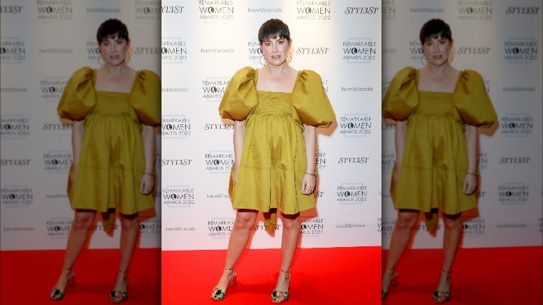 Lauren Mahon wearing yellow baby doll dress