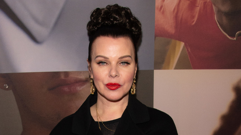 Debi Mazar wearing red lipstick