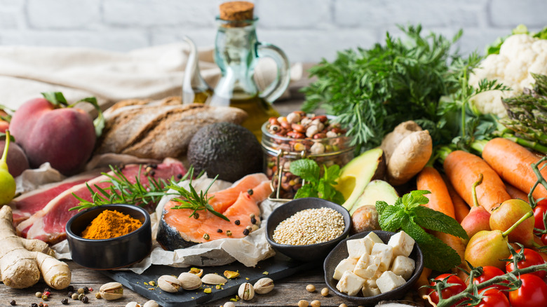 A group of ingredients used to Mediterranean diet 