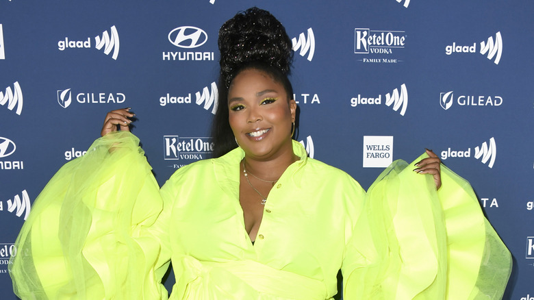 Lizzo poses on the red carpet