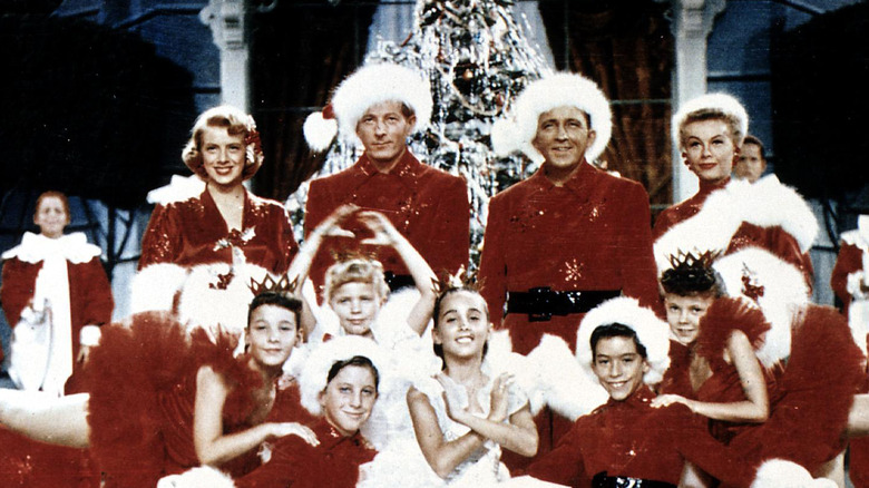 The cast of White Christmas posing