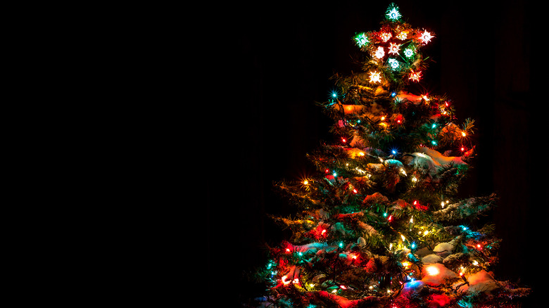 Christmas tree with colorful lights