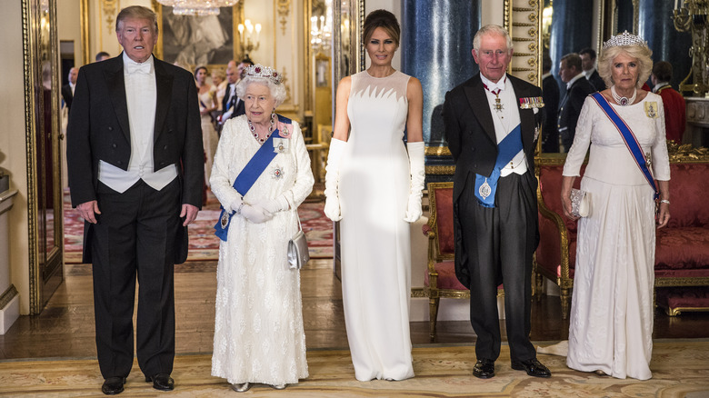 The royal family and Donald and Melania Trump