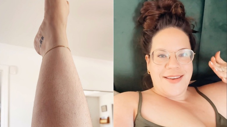 Whitney's unshaven leg; her response video