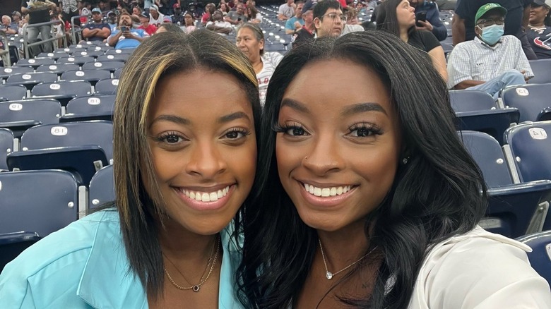 Simone Biles with sister Adria