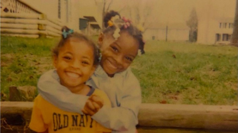 Adria Biles and Simone Biles as children