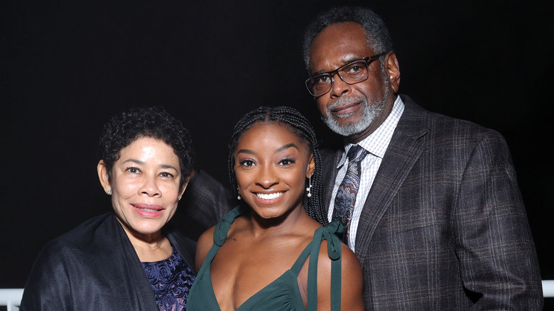 Simone Biles with parents Nellie and Ronald Biles