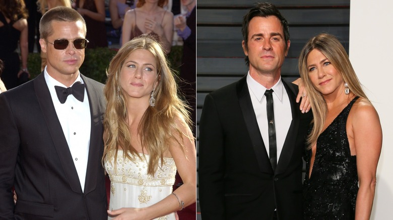 Jennfier Aniston with Brad Pitt and Justin Theroux