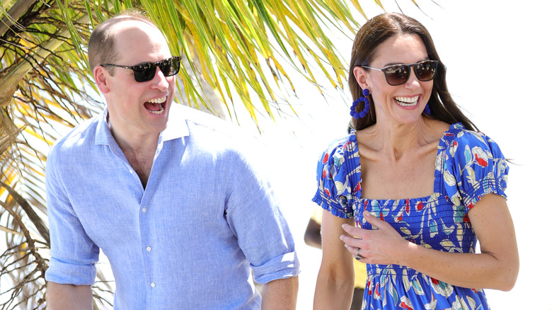 Prince William and Princess Catherine laughing