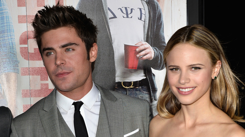 Zac Efron and Halston Sage together at event 