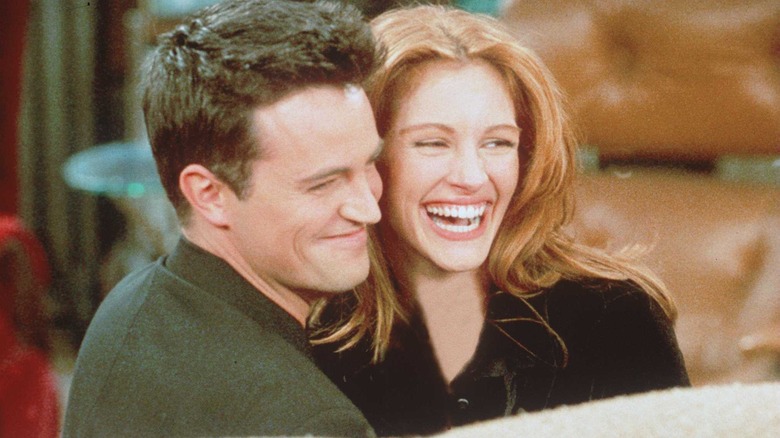 Matthew Perry and Julia Roberts laughing