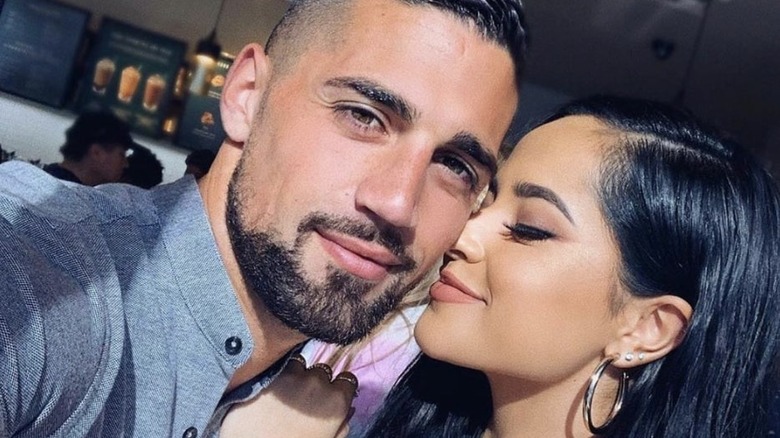 Sebastian Lletget and Becky G taking a selfie