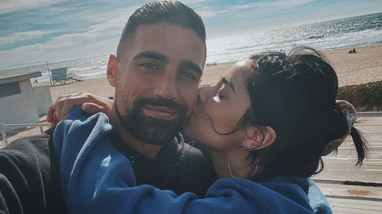 Sebastian Lletget and Becky G taking a selfie